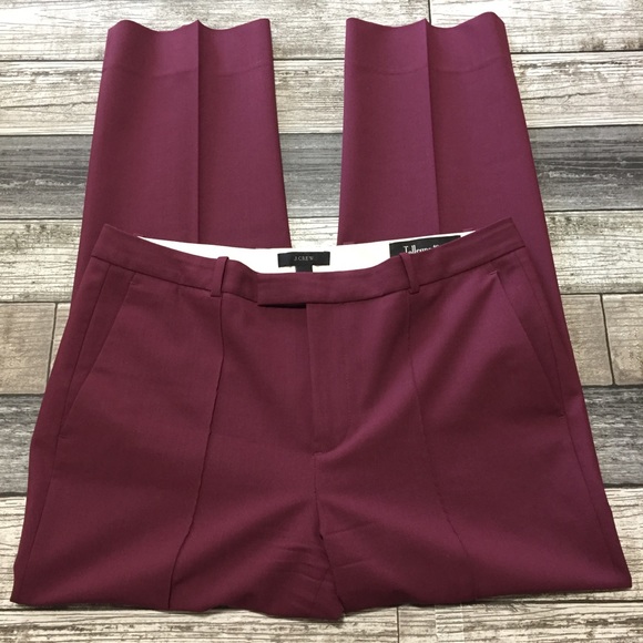 J crew tollegno 1900 Italy dress pants crop women’s 4 (Inseam 24.5) burgundy - Picture 7 of 11